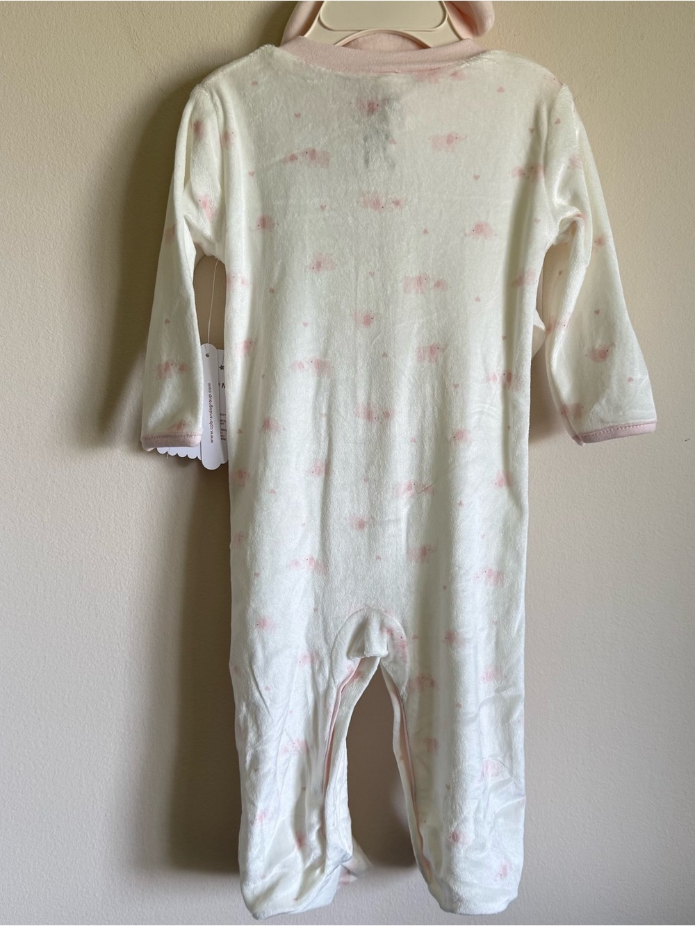 NWT Rabbit Moon Long Sleeve Footsie One Piece Elephant Set Baby Girl 6-9 Months - Picture 4 of 5